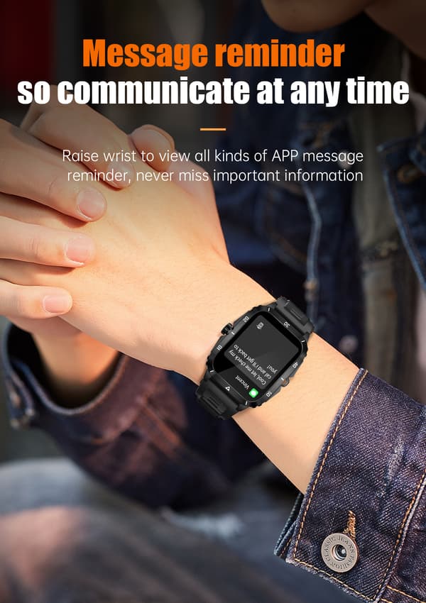 Smartwatch med sundhedsovervågning og fitnesstracking