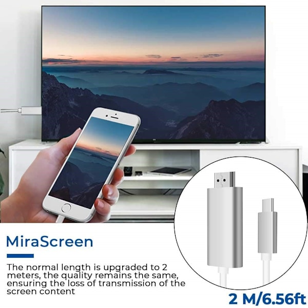 INF USB-C til HDMI-kabel 4K (2 meter) Hvid