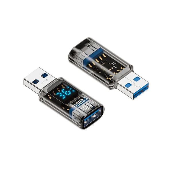 USB-naaras - USB-uros digitaalinen näyttöadapteri, läpinäkyvä musta (2 kpl)