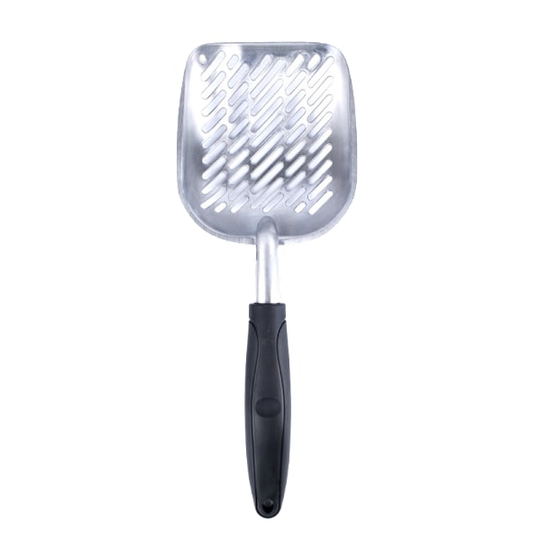 Kattekuld Scooper lille hul aluminiumslegering affald Catlitter spade Sort