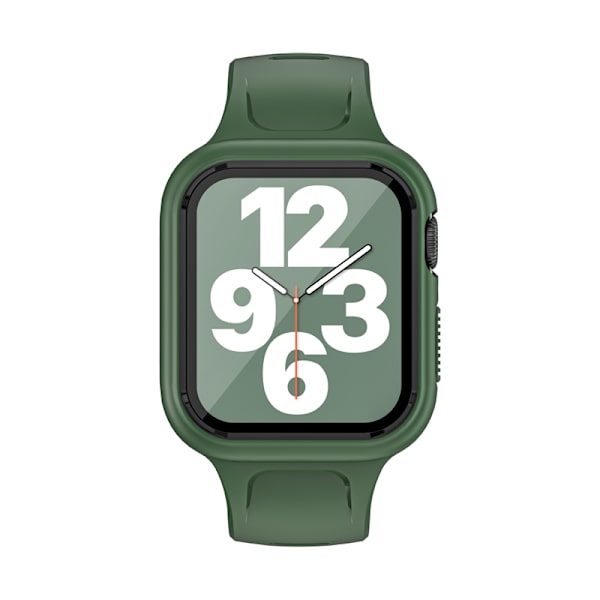 Urrem med skærmbeskytter til Apple Watch 4-6, 44mm Apple Watch 4-6 Gen 41/44mm Sort + Grøn