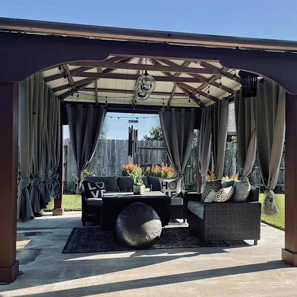 Udendørs pavillon gardiner (1,5x2,5m med kroge/enkelt panel)