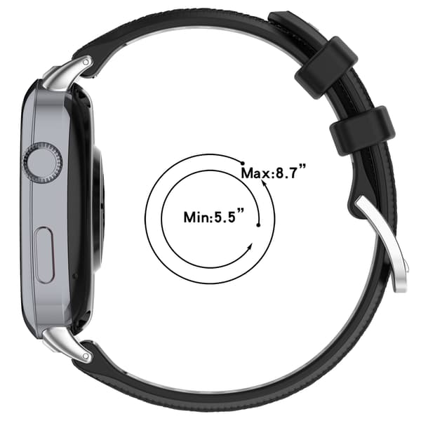 Stilfuld silikonerem til Huawei Watch D2 Black+Grey Black+Grey