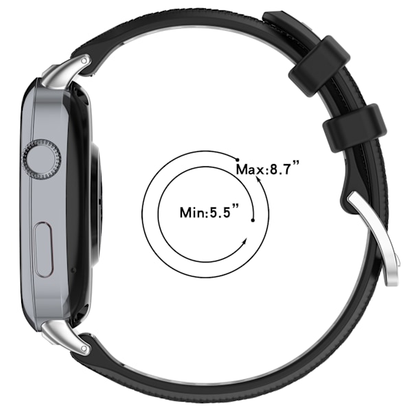 Stilfuld silikonerem til Huawei Watch D2 Sort+grå