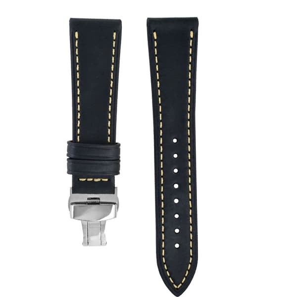 Aito nahkaranneke perhossoljella - 22MM Black Black
