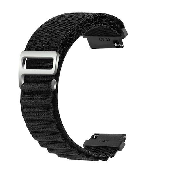 Klockarmband flätad nylon Samsung Galaxy Watch 5 / Watch 5 Pro, Samsung Galaxy Watch 4 40 mm / 44 mm Svart 20 mm