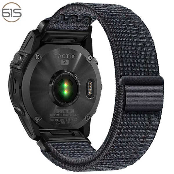 Garmin Fenix 5/6/7X Pro velcrostrop i nylon - 22mm 26mm