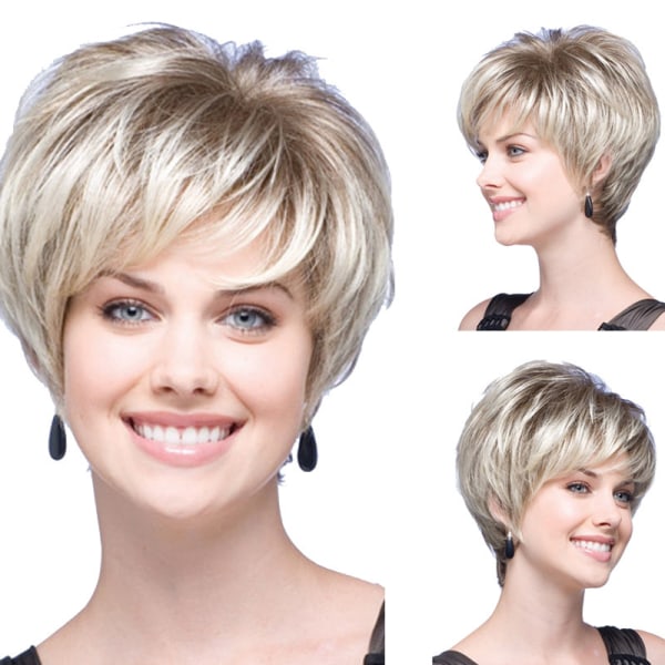 Chic kort peruk för kvinnor - superlätt och andas model 2 Blek blond