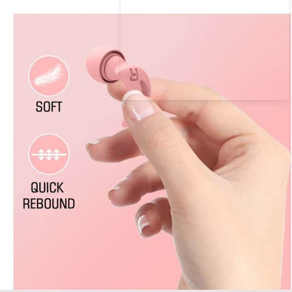 Halvmåneformade brusreducerande silikonöronproppar - 1 par Rosa