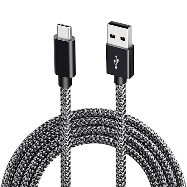 USB 2.0 - USB-C -kaapeli 3A pikalataus Black 2 m Black 2 m