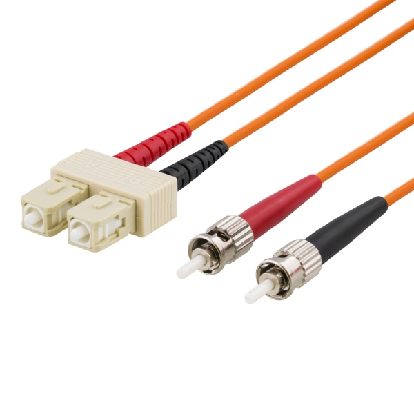 OM1 Fiber cable, SC - ST, duplex, UPC, 62,5/125, 5m, orange