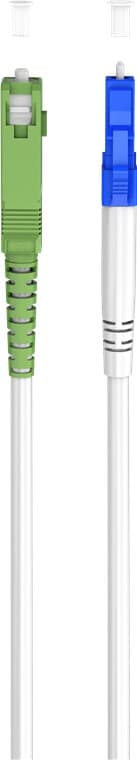 Lyslederkabel (FTTH), Singlemode (OS2) White, hvid (Simplex), 1 m