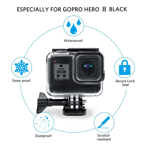 Vedenpitävä ja iskunkestävä kuori Gopro Hero 8 Black -laitteelle