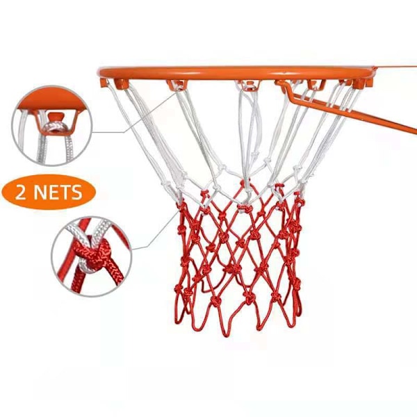 Rött och vitt basketnät - 3,0 mm polypropen
