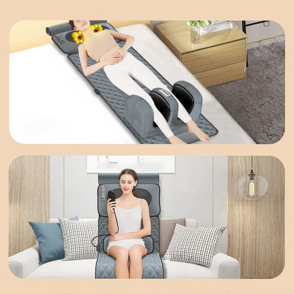 Massagematta med värmekuddar för helkroppssmassage