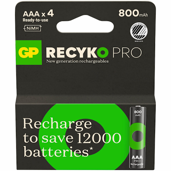 Batteri Recyko Pro NiMH AAA HR03 800mAh 4-Pack