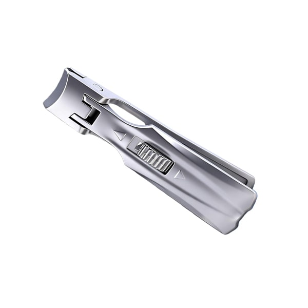 Push-Pull Lås Negleklipper - Sølv Titanium, Tysk Præcision, Buet Blad, Professionel Manicure