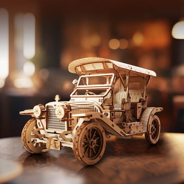 3D-puslespil DIY træbygningsmodel Vintage bilmodel