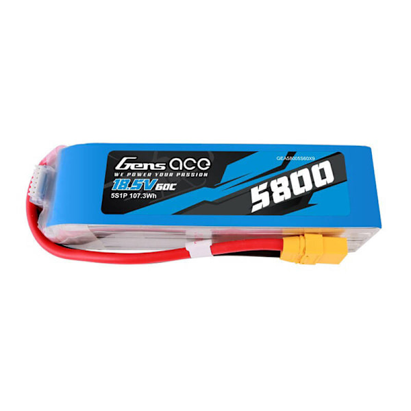 Gens ace 5800mAh 60C 18,5V 5S1P Lipo batteripakke med XT90 stik