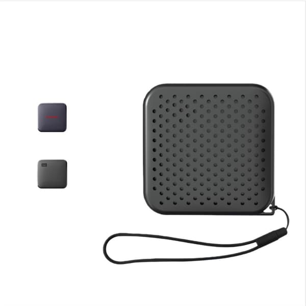 Silicone Protective Case for Elements SE SSD kompatibelt med Elements SE SSD - stöttålig tvättbar med bärremshål Black Black