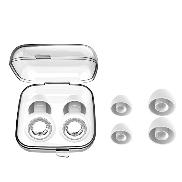 Støjreducerende ørepropper - Krydshårdesign for rolig søvn og koncentration White + Silver White + Silver