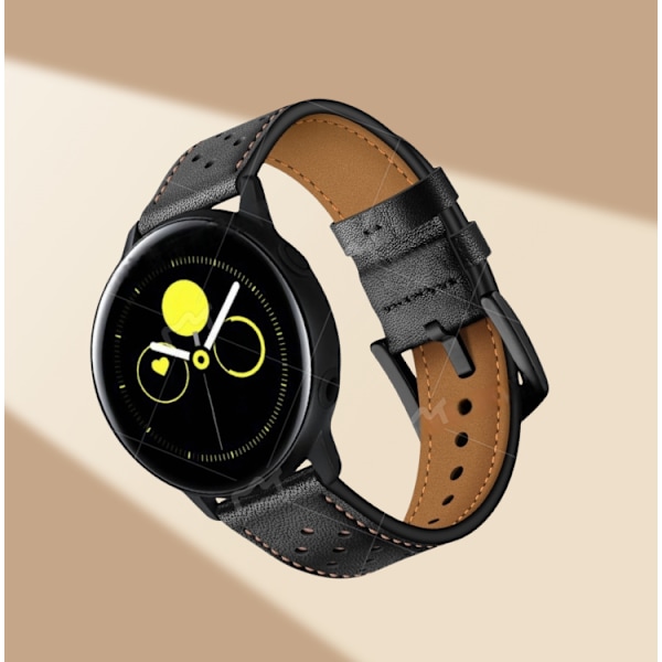 Læderrem til Samsung Galaxy Watch Active Sort