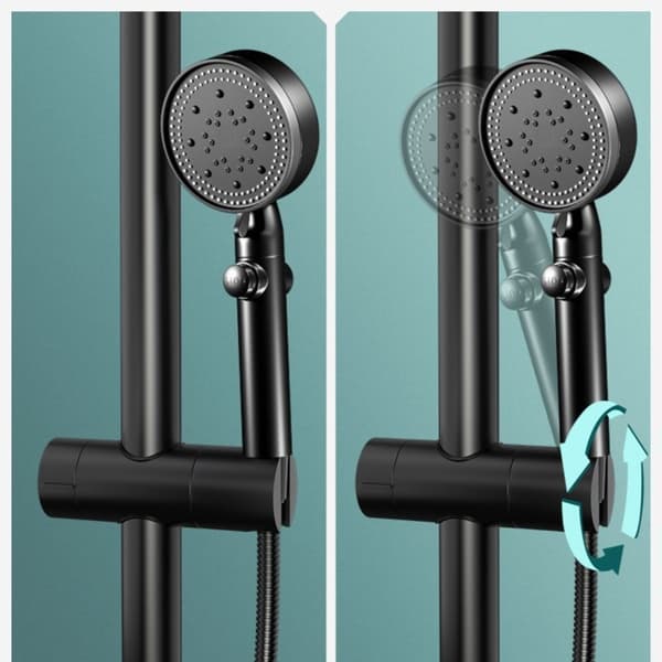 Shower Rod Sliding Middle Fork 3-Pack - Tyknet ABS 360° Justerbar Ingen Boring Universal Brusebarr Holder