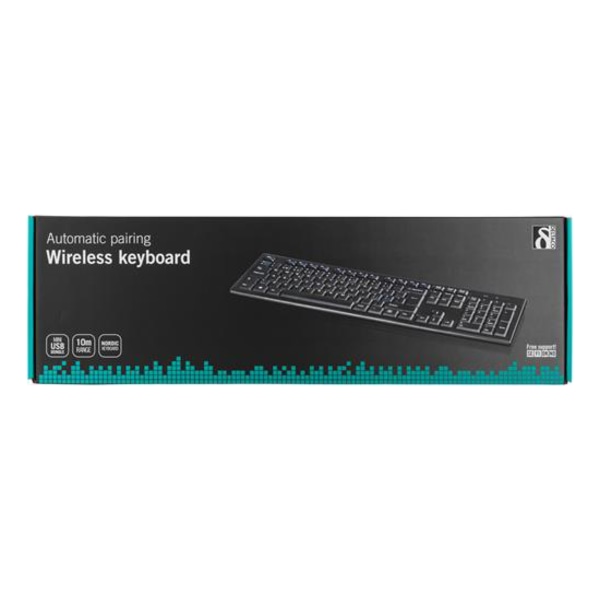 Wireless keyboard 105 keys USB receiver 10m range UK layout