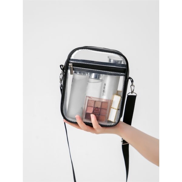 Crossbody PVC lille firkantet taske Sort