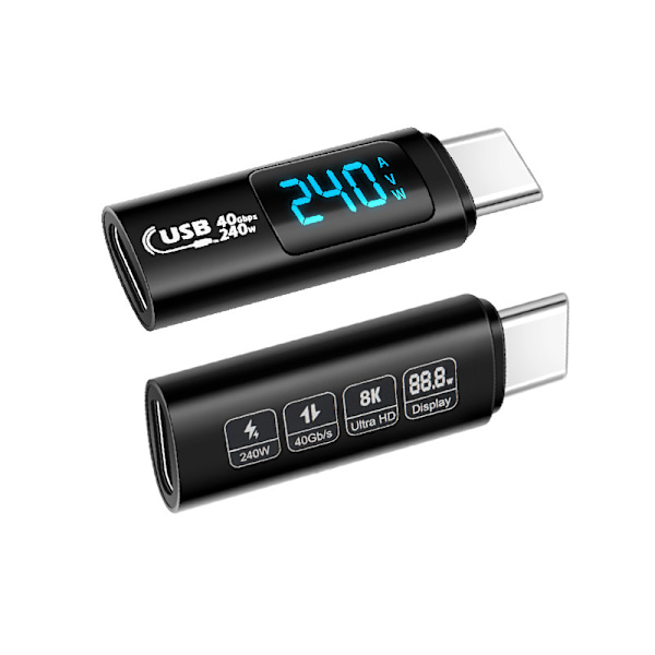 USB4 Digital Display Adapter: 240W, 40Gbps Data Transfer Black Black