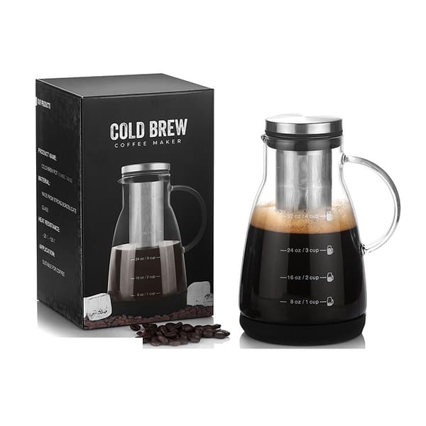 960ML Cold Brew Kaffebryggare med Silikonbas