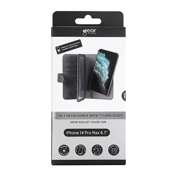 Wallet 2-i-1 7 Kortrum MagSeries Sort - iPhone 14 Pro Pro Max
