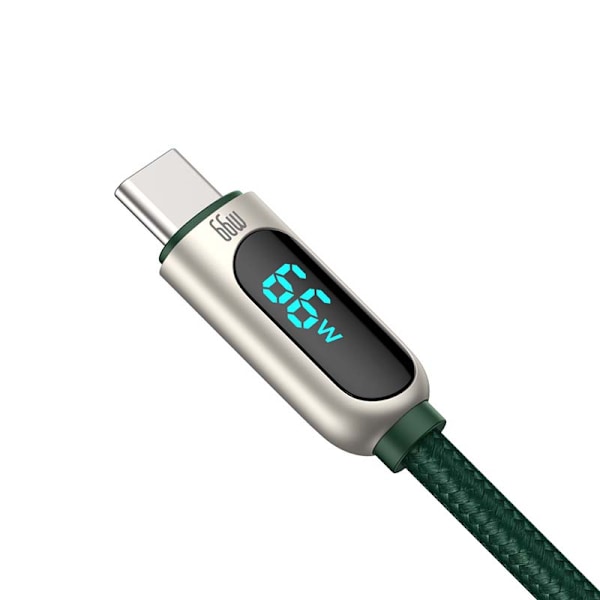 Baseus Displaykabel USB till Type-C, 66W, 1m (grön)