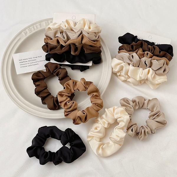 Chic Scrunchie Sæt: 5-Pak Mælkete Farver
