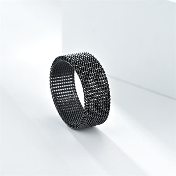 Flexibel Mesh Ring i Rostfritt Stål Black 19.9 mm Black 19.9 mm