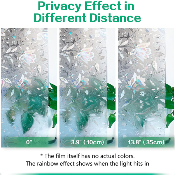 Frostet vinduesfilm til beskyttelse af privatlivet MultiColor 100x45 cm