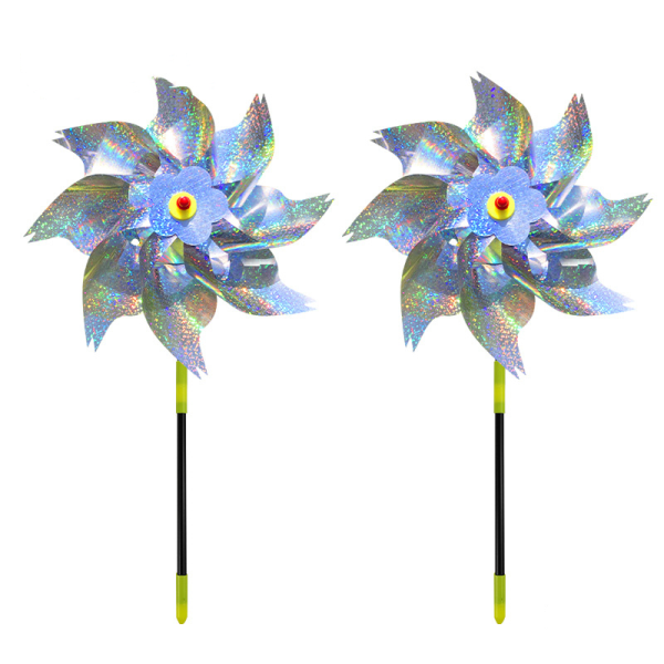 Reflekterande Fågelskrämma / Vindsnurra - Silver 2-pack