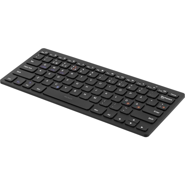 Wireless mini keyboard w/ muted keys, Bluetooth, 10m, black Svart