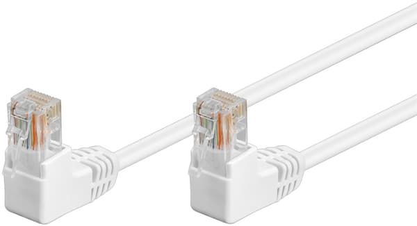 CAT 5e patchable 2x 90° kulmassa, U/UTP, valkoinen