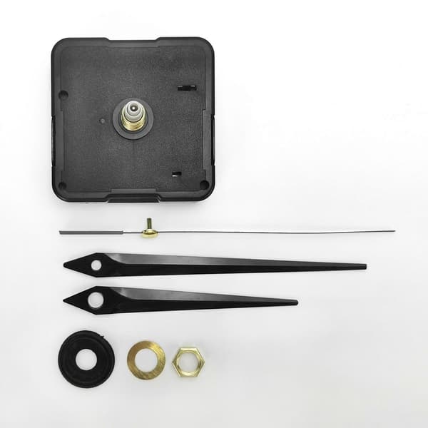 Stille Kvarts Urværk Mekanisme med Sorte Viser - 18.5mm Aksel, 9.5mm Gevind - Perfekt til DIY Ure