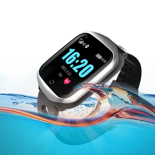 Smart ur med puls, blodtryk, GPS positionering IP67 Sort Sort