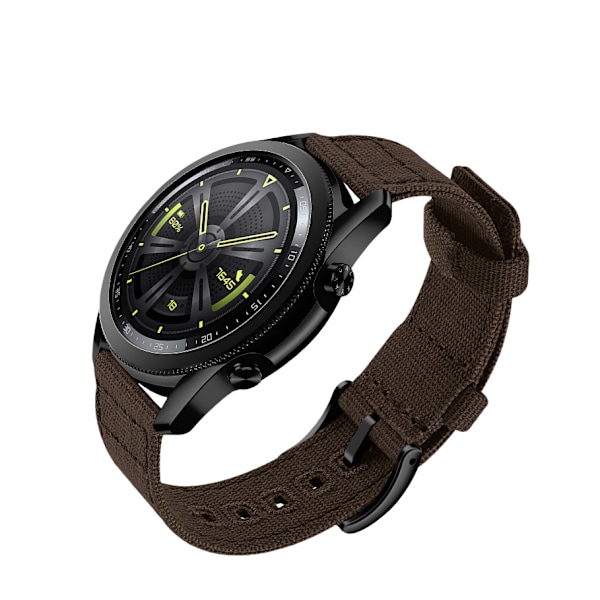 Vävd Canvas Quick Release Klockarmband för Huawei GT4 Brun 20 mm