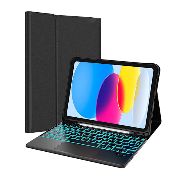 Sort tastaturcover med touchpad til iPad 10. generation