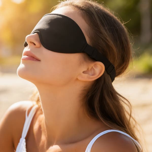 Mjuk 3D sovmask ögonmask för flygresor yoga vila Black Black
