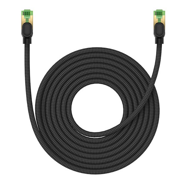 Flettet netværkskabel kat.8 Baseus Ethernet RJ45, 40Gbps, 8m (sort)