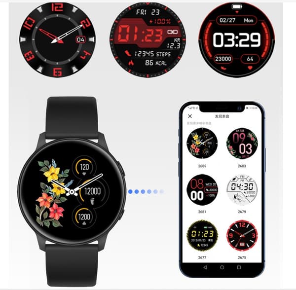 Elegant MX1 Smartwatch: Bluetooth-opkald og fitnesstracking Black Black