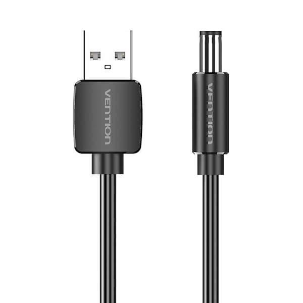 Strømkabel USB 2.0 til DC 5.5mm Barrel Jack 5V Vention CEYBF 1m (sort)