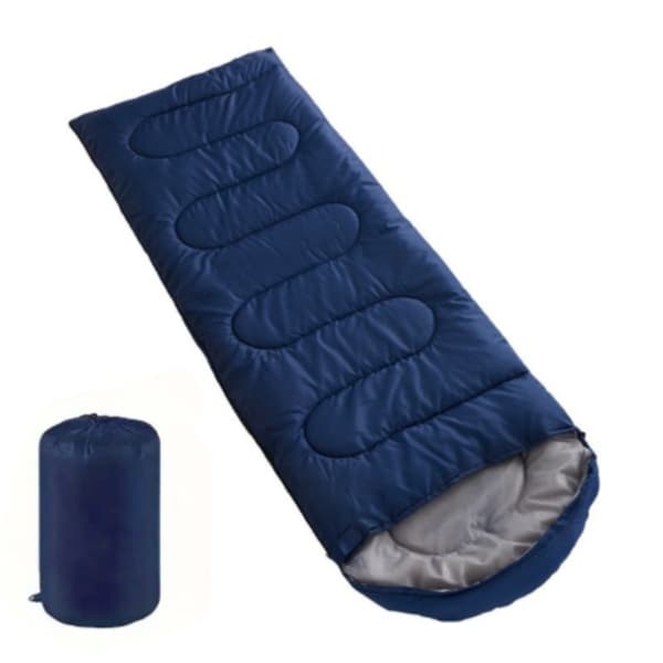Sovepose til voksne, 180 cm polyester vintersovepose til camping og vandring med konvolutdesign og tæppefunktion NavyBlue NavyBlue