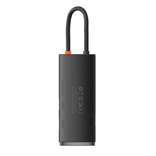 Baseus Lite Series Hub 6w1 USB-C till 2x USB 3.0 + USB-C + HDMI + SD/TF (svart)