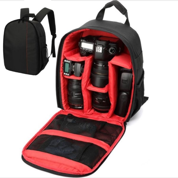 INF DSLR kamera rygsæk sort / rød